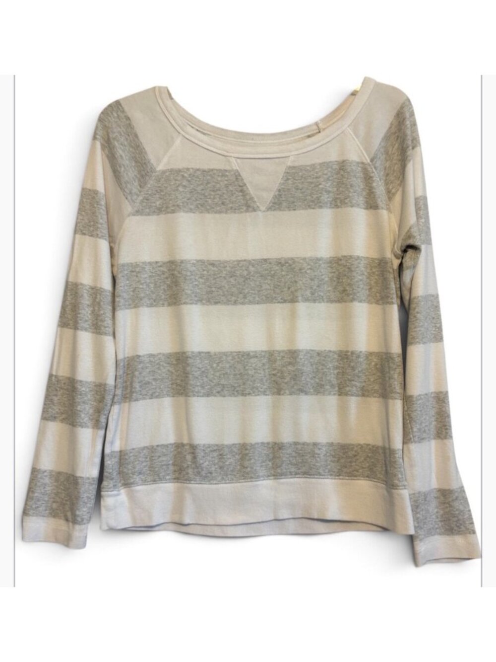 The Limited Gray & White Slip Over Long Sleeve Top Size Medium